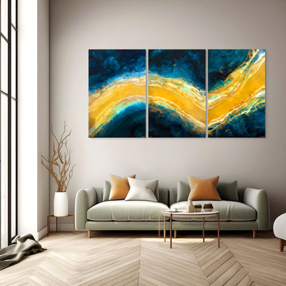 Ruby Marr – Sandbar | תמונת זכוכית Triptych A0 A1 A2