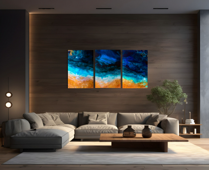 Ruby Marr – Reflections | תמונת זכוכית Triptych A0 A1 A2