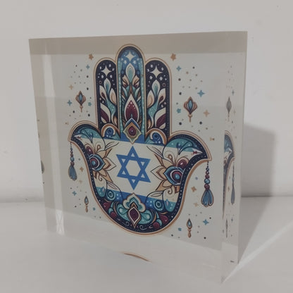026 בלוק אקרילי פרימיום חמסה – 15×15ס״מ | עובי 3 ס״מ