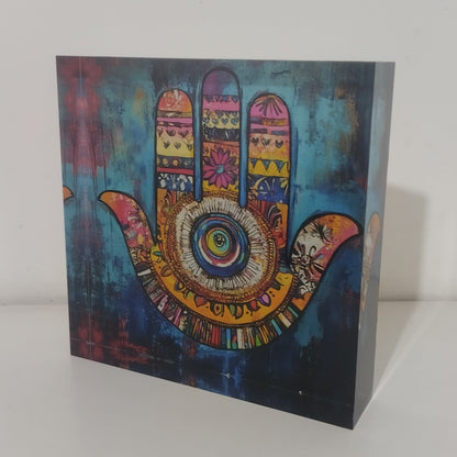 027 בלוק אקרילי פרימיום חמסה – 15×15ס״מ | עובי 3 ס״מ