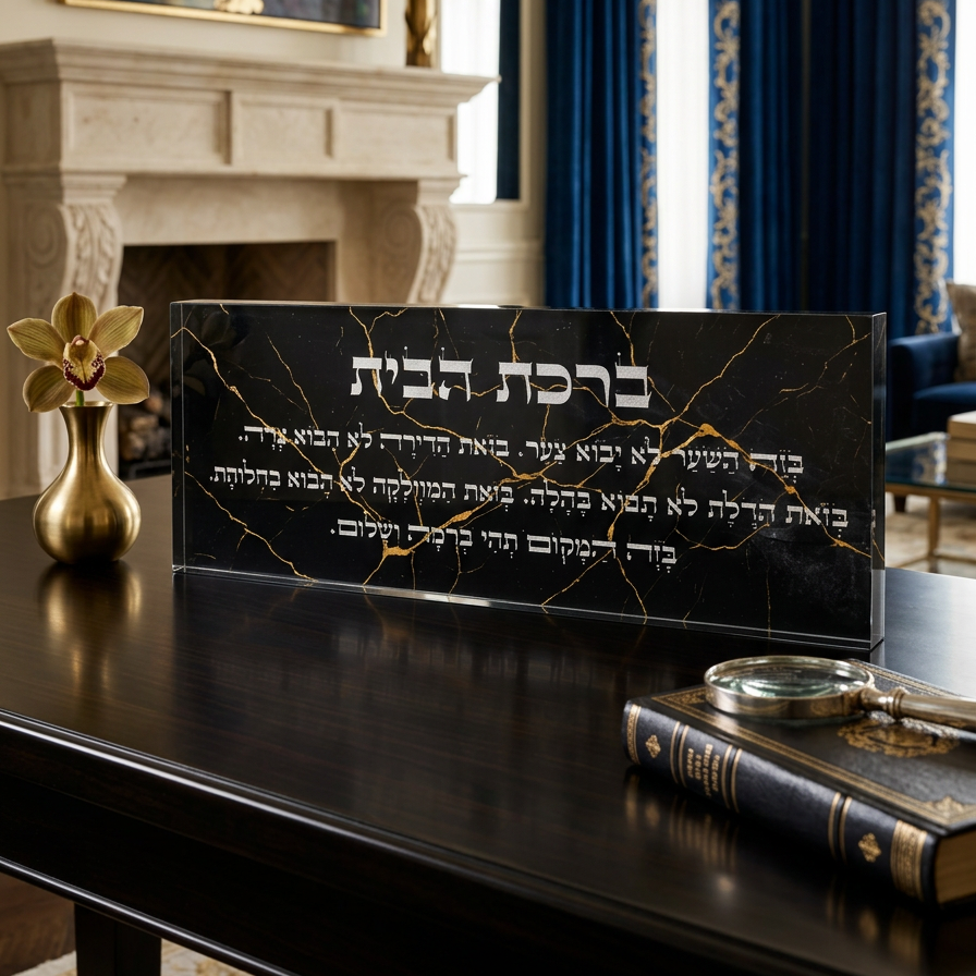 בלוק אקרילי פרימיום ברכת הבית – 51×18 ס״מ | עובי 3 ס״מ דגם 006