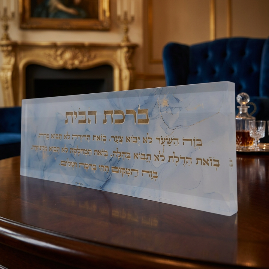 בלוק אקרילי פרימיום ברכת הבית – 51×18 ס״מ | עובי 3 ס״מ דגם 008