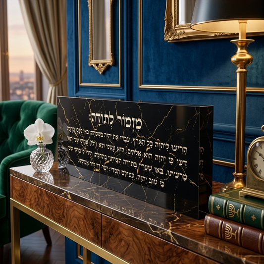 בלוק אקרילי פרימיום מזמור לתודה – 51×18 ס״מ | עובי 3 ס״מ דגם 009