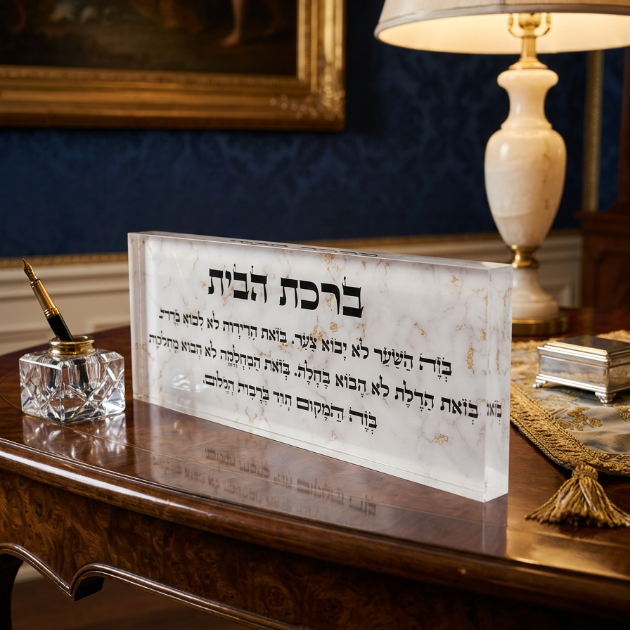 בלוק אקרילי פרימיום ברכת הבית – 51×18 ס״מ | עובי 3 ס״מ דגם 007