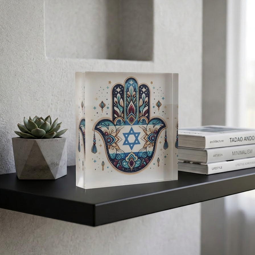 026 בלוק אקרילי פרימיום חמסה – 15×15ס״מ | עובי 3 ס״מ