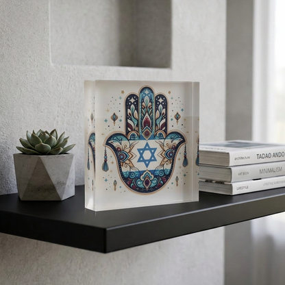 026 בלוק אקרילי פרימיום חמסה – 15×15ס״מ | עובי 3 ס״מ