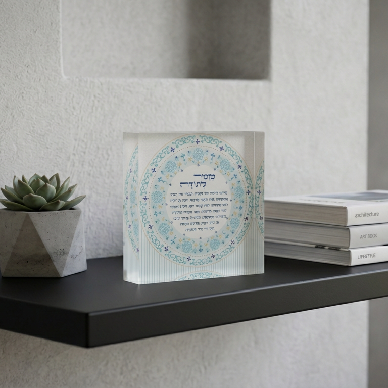 023 בלוק אקרילי פרימיום מזמור לתודה – 10×10 ס״מ | עובי 2 ס״מ