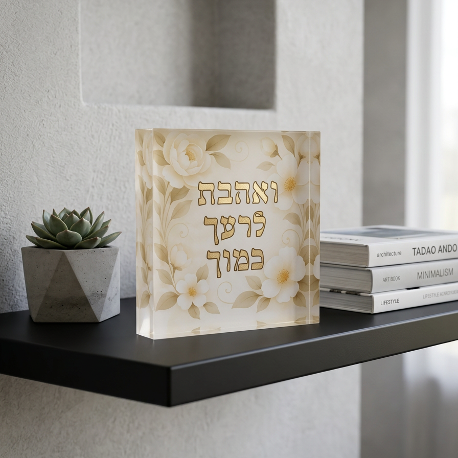 028 בלוק אקרילי פרימיום חמסה – 15×15ס״מ | עובי 3 ס״מ