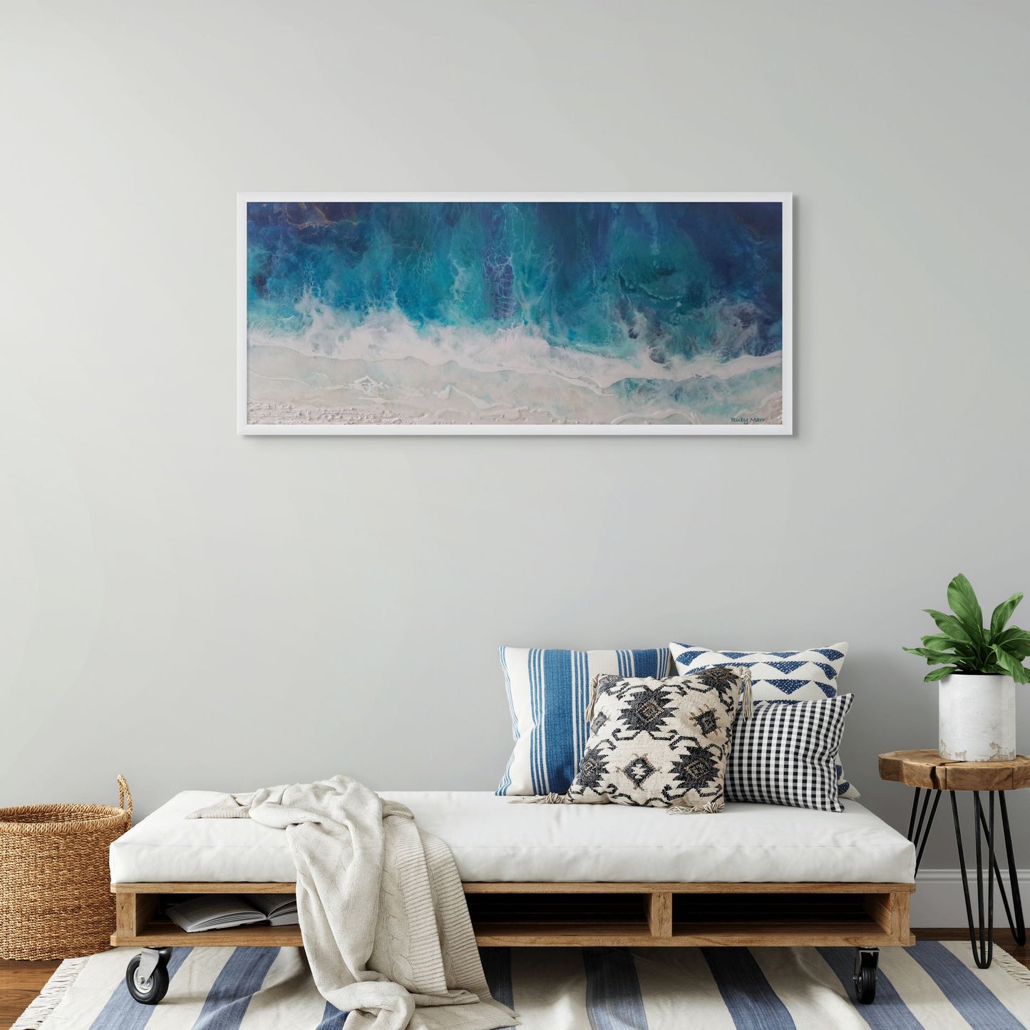 Ruby Marr – Blue Waters | תמונת זכוכית פנורמית 60*30 90*45 120*60