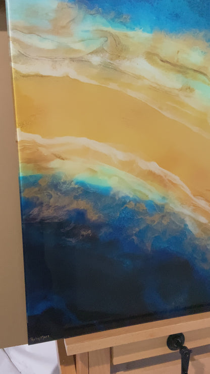 Ruby Marr – Sandbar | תמונת זכוכית Triptych A0 A1 A2